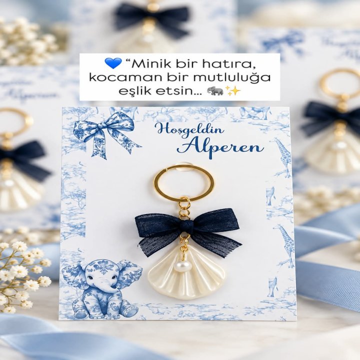 mıdye incli kartlı anahtarlık